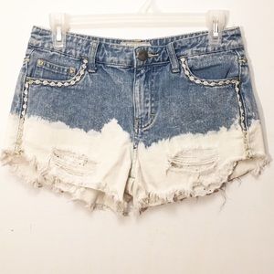 Free People Distressed Bleached Shorts